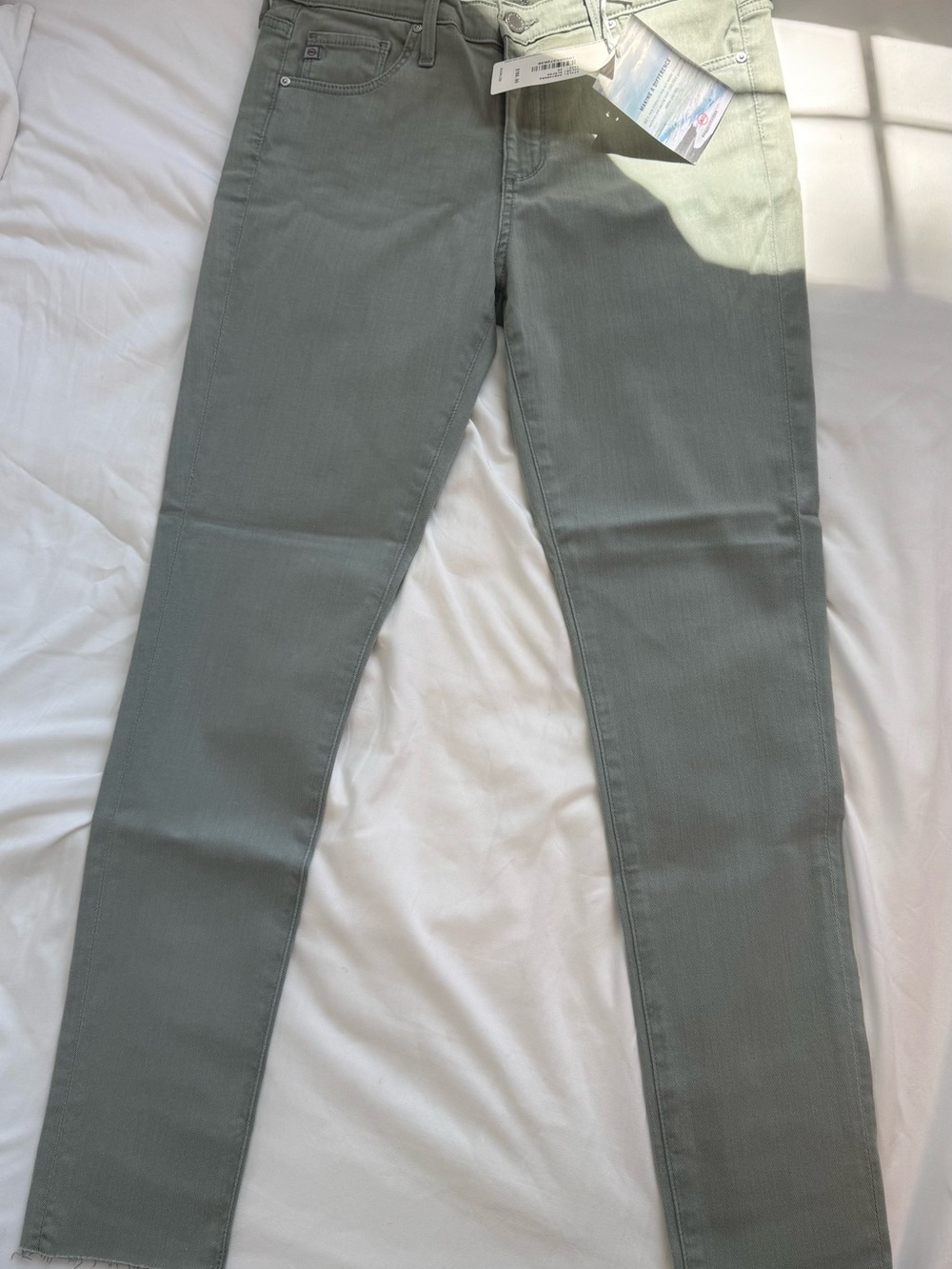 AG Adriano Goldschmied Sage Green Ankle Leggings Jeans